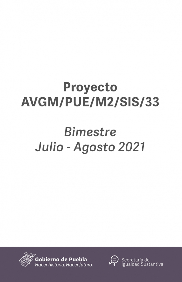 Seguimiento del proyecto AVGM/PUE/M2/SIS/33