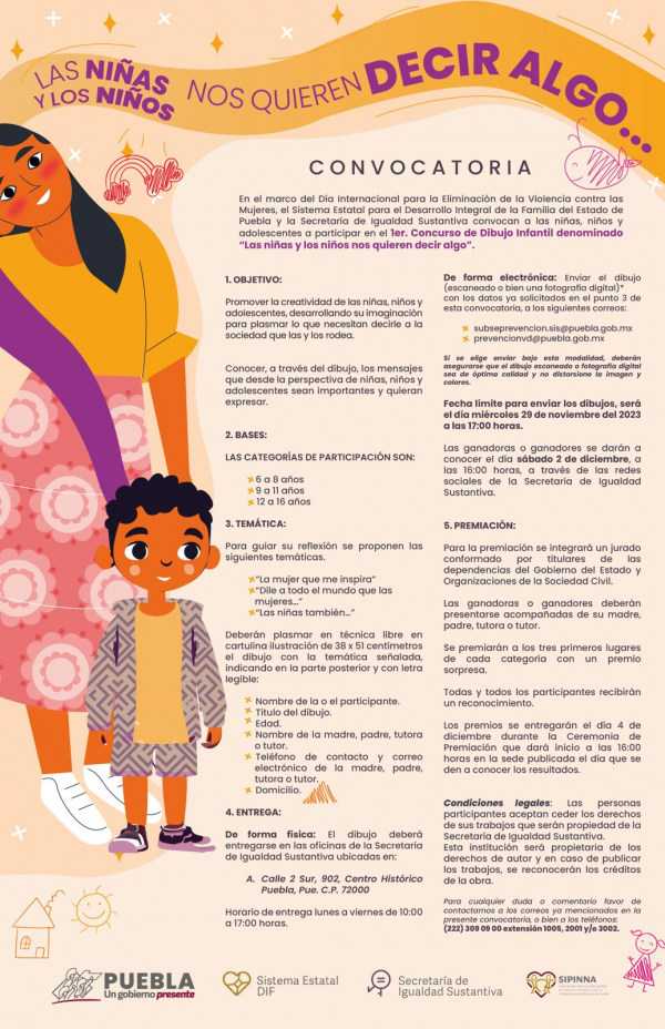 1er Concurso de Dibujo Infantil, &quot;Las niñas y los niños nos quieren decir algo&quot;